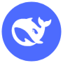 Deepseek Blue Circle Round Logo Symbol free icon for commercial use