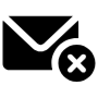 Delete Email Black free icon for commercial use