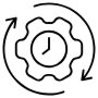 Efficiency Gear Black Outline free icon for commercial use
