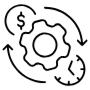 Efficiency Process Gear Black Outline free icon for commercial use