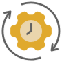 Efficiency Yellow Gear Time free icon for commercial use