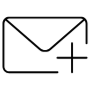 Email Add Black Outline Envelope free icon for commercial use