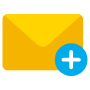 Email Add Yellow free icon for commercial use