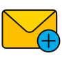 Email Add Yellow Envelope free icon for commercial use