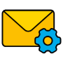 Email Setting Yellow Envelope free icon for commercial use