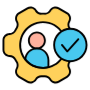 Expert Yellow Gear Check free icon for commercial use