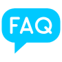 Faq Questions Blue Speech Bubble icon