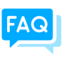 Faq Questions Blue Speech Bubbles icon