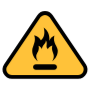 Fire Flame Hazard Sign Yellow icon