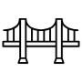 Golden Gate Birdge Black Outline free icon for commercial use