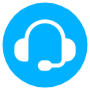 Headset Blue help desk Round Circle Customer Service free icon for commercial use