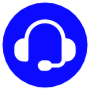 Headset Dark Blue Round Circle Customer Service free icon for commercial use