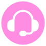 Headset Pink Round Circle Customer Service free icon for commercial use