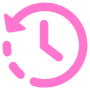 History Timer Clock Pink Outline free icon for commercial use