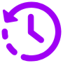 History Timer Clock Purple Outline free icon for commercial use