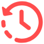 History Timer Clock Red Outline free icon for commercial use