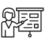 Introduction Presentation Female Black Outline free icon for commercial use