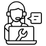 It Technical Support Female Black Outline free icon for commercial use