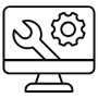 It Technical Support Maintenance Black Outline free icon for commercial use