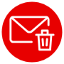 Junk Email Red Circle Round icon
