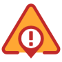 Location Risk Warning Sign free icon for commercial use