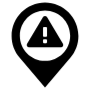 Location Warning Error Black Pin free icon for commercial use