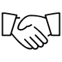 Partner Hand Shake Business Black Outline free icon for commercial use