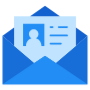 Resume Email Blue free icon for commercial use