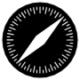 Safari Browser Black And White icon