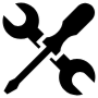 Technical Customer Support Black Tools free icon for commercial use