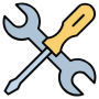 Technical Customer Support Screwdriver Wrench free icon for commercial use