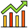 Trend Bar Chart free icon for commercial use