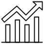 Trend Bar Chart Black Outline free icon for commercial use
