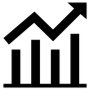 Trend Bar Chart Black Up Arrow free icon for commercial use