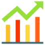 Trend Bar Chart Green Up Arrow free icon for commercial use