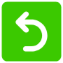 Undo Back Green Square Arrow Button free icon for commercial use