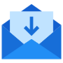 Incoming Email Blue icon