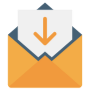 Incoming Email Down Arrow icon