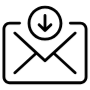 Incoming Mail Black Outline icon