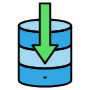 Input Data Server Storage Green Arrow icon