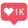 Instagram Like 1k Heart free icon for commercial use