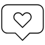 Instagram Like Heart Black Outline free icon for commercial use