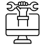 It Technical Support Screen Black Outline free icon for commercial use