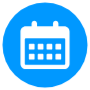 Light Blue Calendar Round Circle free icon for commercial use