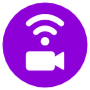 Live Stream Camera Purple Circle Round free icon for commercial use