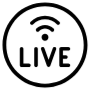 Live Streaming Black Circle Round Outline free icon for commercial use