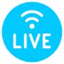 Live Streaming Blue Circle Round free icon for commercial use