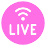 Live Streaming Pink Circle Round free icon for commercial use