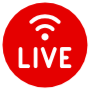 Live Streaming Red Circle Round free icon for commercial use