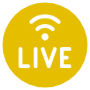 Live Streaming Yellow Circle Round free icon for commercial use